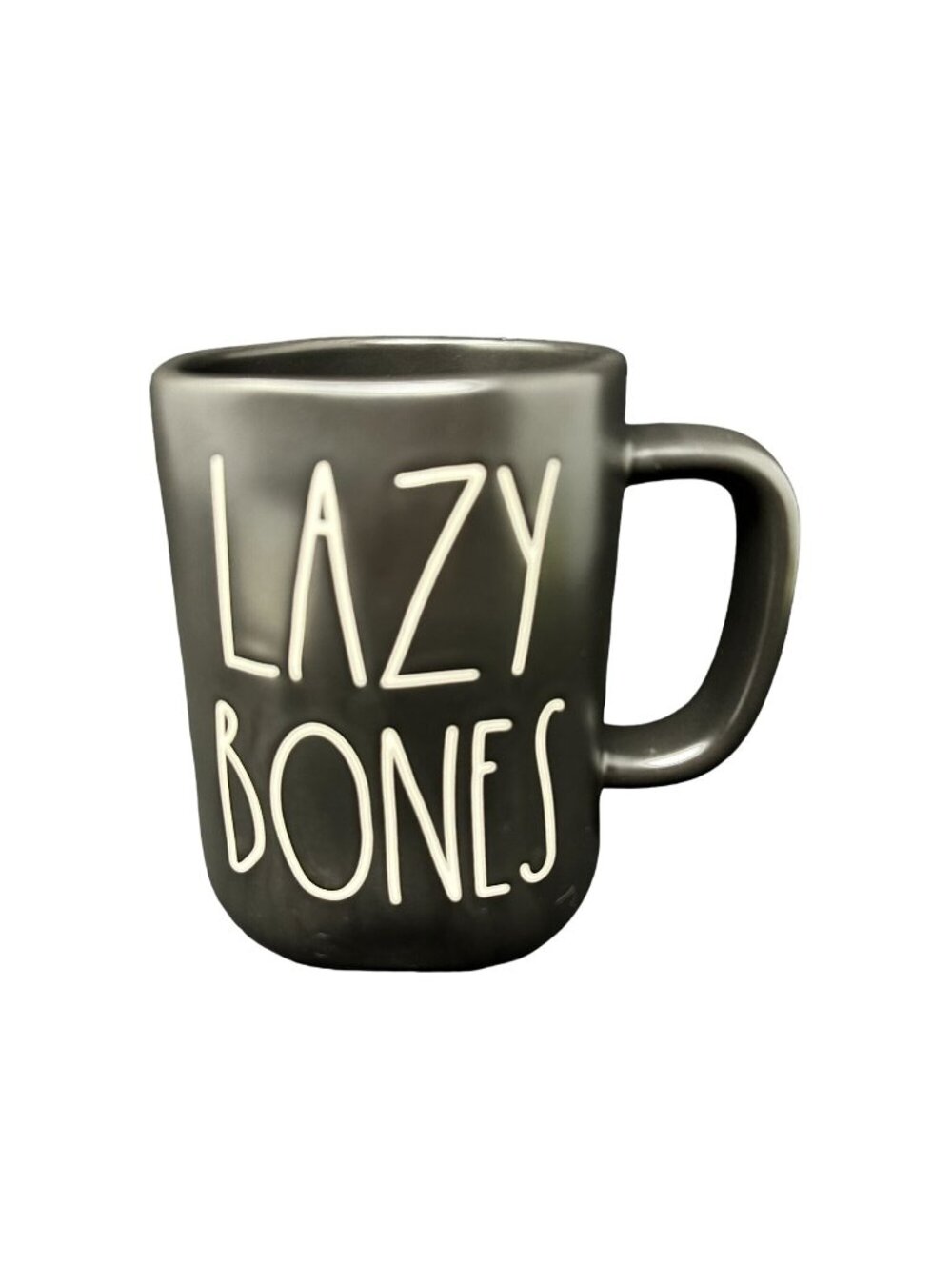 Rae Dunn Lazy Bones Black Mug 20oz Large Coffee Cup Ceramic Magenta Halloween
